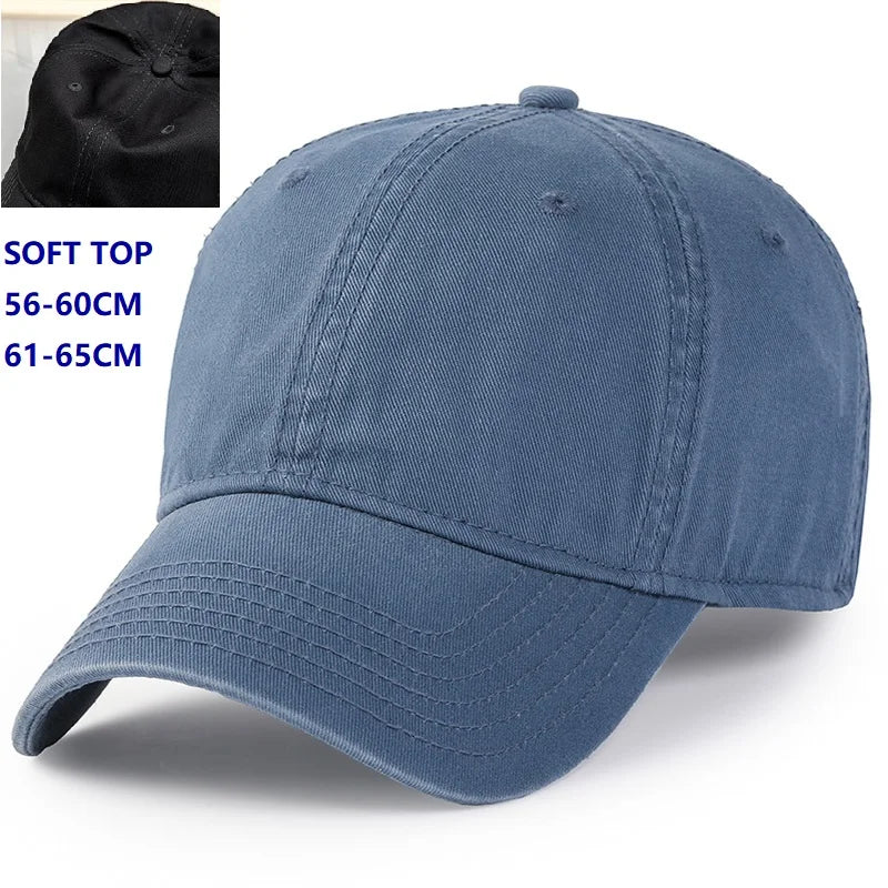 Casquette de baseball pour homme et femme, taille XXL, 100 % coton, grande casquette de baseball pour têtes larges 56-63 cm (23,5"-25,5"), casquette « dad cap » unie et ajustable