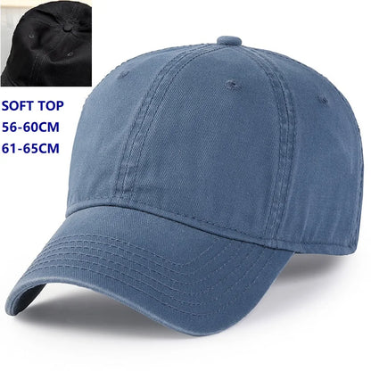 Casquette de baseball pour homme et femme, taille XXL, 100 % coton, grande casquette de baseball pour têtes larges 56-63 cm (23,5"-25,5"), casquette « dad cap » unie et ajustable