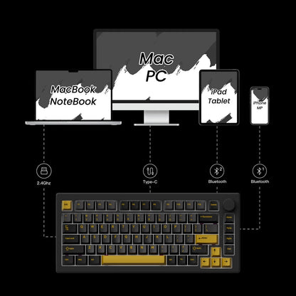 Akko 5075 V3 Keyboard 75% ANSI-US With Volume Hot-swappable RGB USB Type-C/2.4g&BT5.0 Tri-mode Custom Gaming Mechanical Keyboard