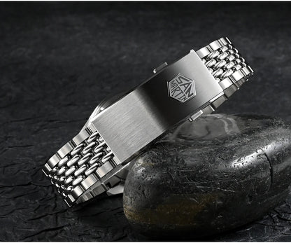 Relógio Automático Masculino San Martin 39.5mm Edição Limitada com Mostrador Full Lume NH34 GMT 6H Data 10Bar Luxo Kol Saati SN0116W
