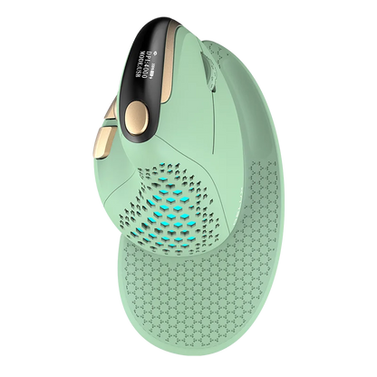 DELUX M618XSD Ergonomic Vertical Mouse with OLED Screen, 4000 DPI, Rechargeable 1000mAh Battery, Wireless & Wired Computer Mouse