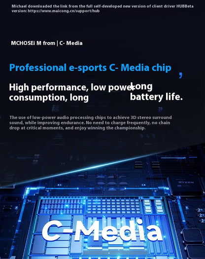 MCHOSE V9 Pro Wireless Gaming Headset – Bluetooth Noise Cancelling Headphones with Microphone, Low Latency Audio & Deep Dynamic Sound