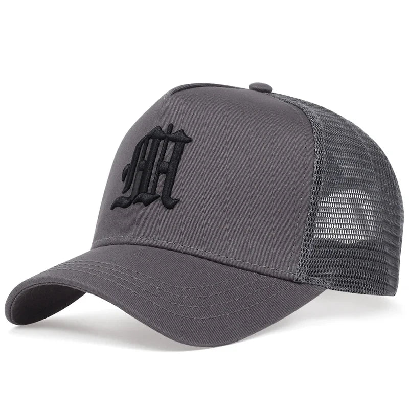 Unisex M Letter Embroidery Baseball Net Caps Hip Hop Cap Spring Summer Outdoor Adjustable Casual Hats Sunscreen Hat