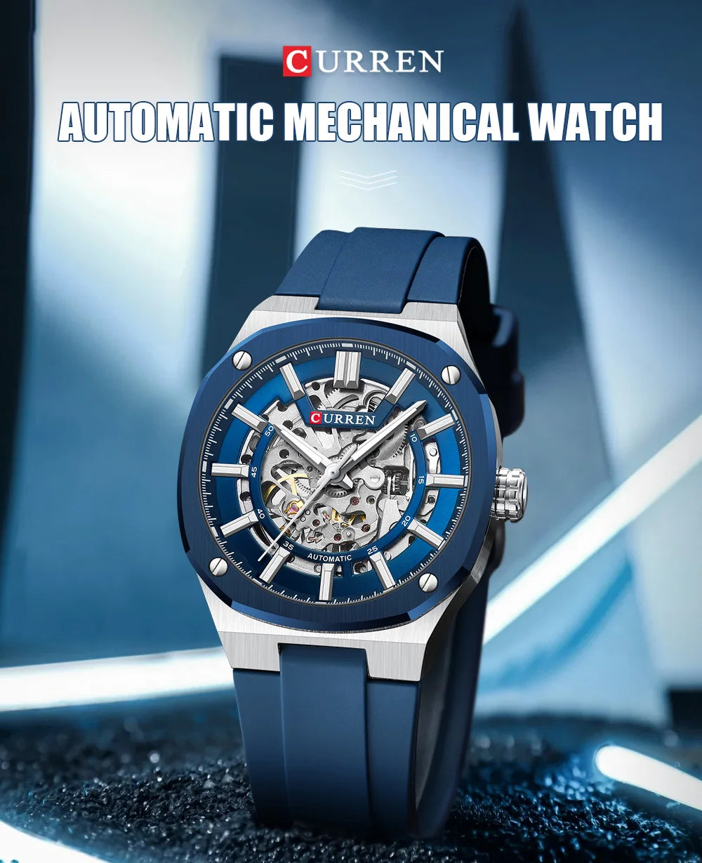 2025 CURREN New Men Mechanical Watch Luxury Sapphire Glass Automatic Watch 41MM Stainless Steel Watch for Men