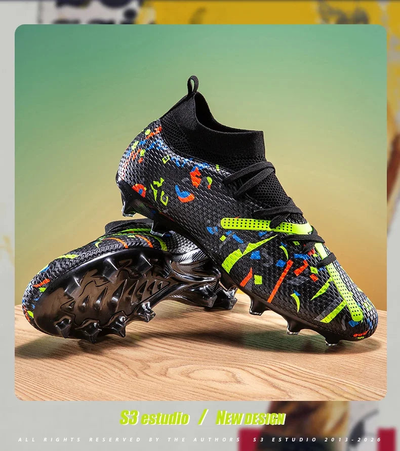 Nouvelles chaussures de football pour hommes, chaussures d'entraînement professionnelles, chaussures de football, baskets de match, chaussures de sport pour l'extérieur sur gazon, antidérapantes, ultralégères, unisexes