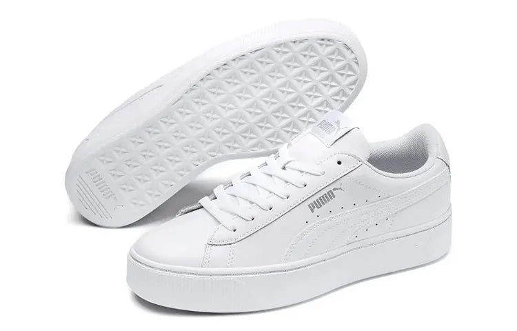 Baskets Puma Vikky Stacked blanches et argentées 369143-02