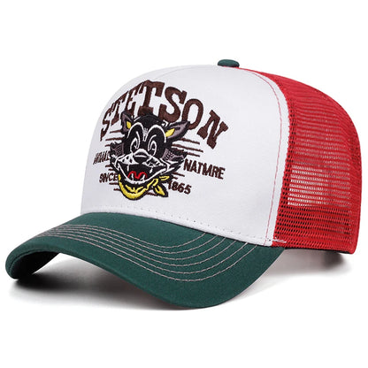 2025 Cartoon New Baseball Hat STETSON Cartoon Cat Truck Hat Daily Leisure Commuting Sunshade Net Hat Street Hip Hop Hat Unisex