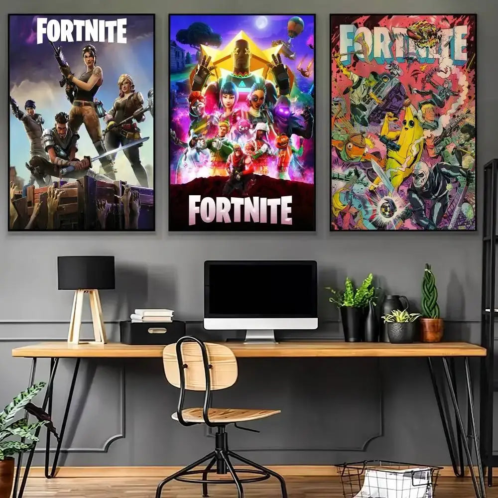 Game F-Fortnite Poster Surprise Home Decoration Picture Wall Art for Study Living Room Decor