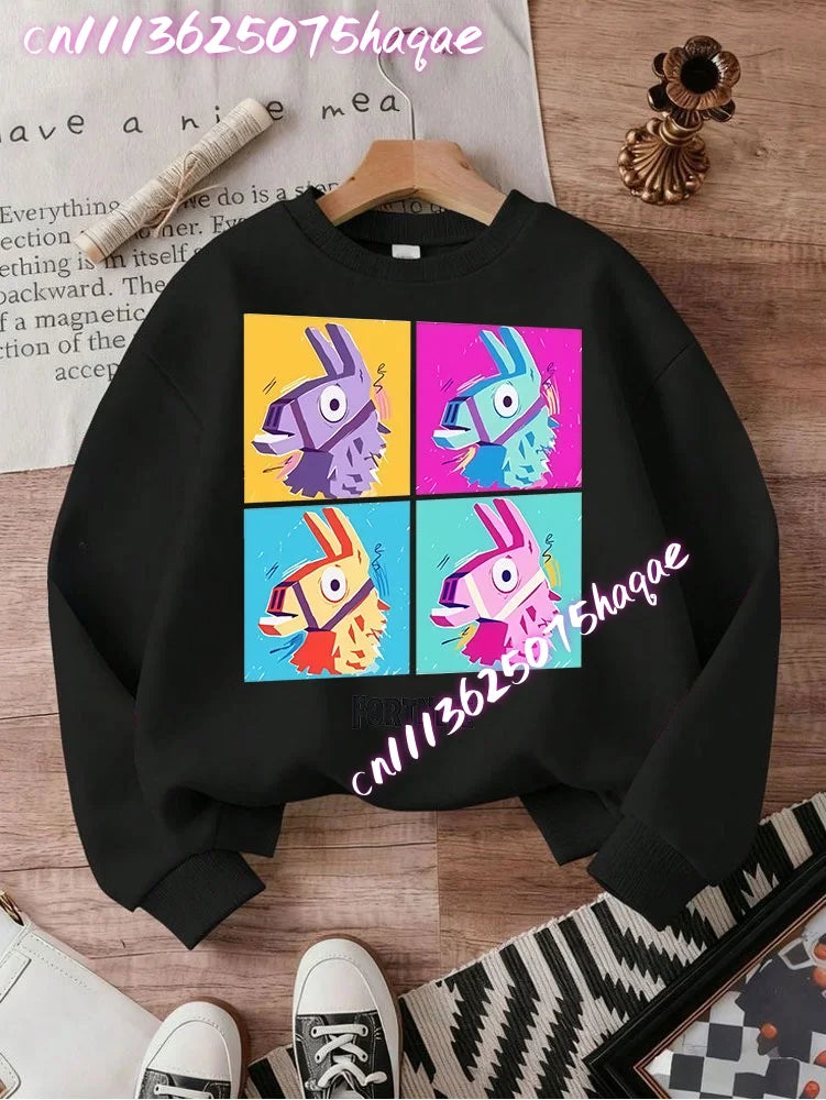 FORTNITED Children Long-sleeved Girls Streetwear Boys Baby Sweatshirt Pullover Sweatshirt Anime Fashion Kid Clothing Tops Gift