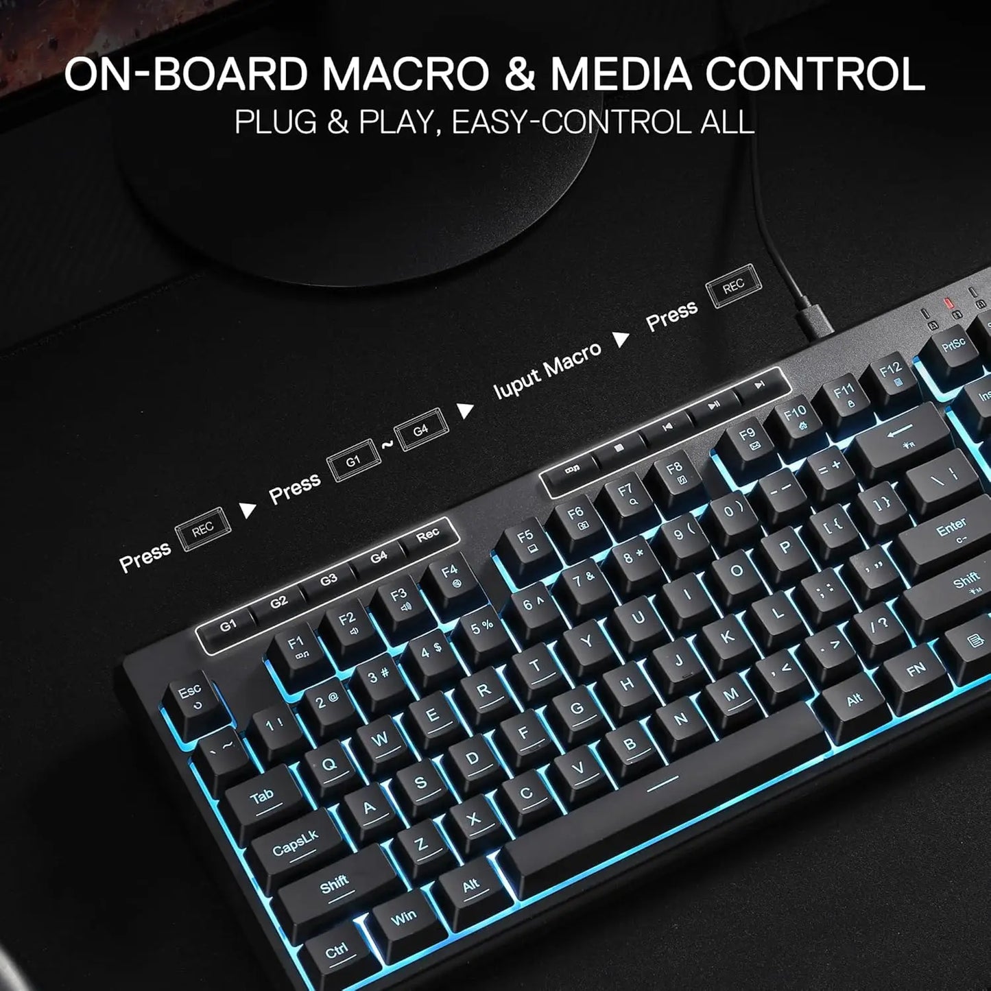 Redragon K516 Shiva TKL Wired RGB Gaming Keyboard, 87-Key Mechanical Feel Membrane Keyboard with RGB Backlit, Programmable Macro Keys & Anti-Ghosting