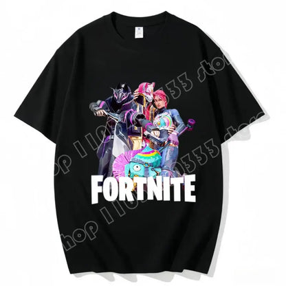Fortnite Crew Neck T Shirt Unisex Adult Game Dance Fashion New Pure Cotton Short Sleeve Tops Perfect for Casual Wear Vacations
