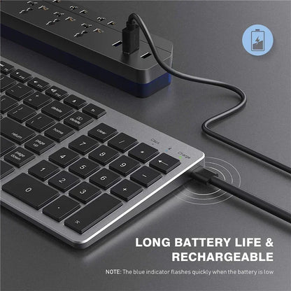 Russian/Hebrew/Spanish/Portuguese/Korean Bluetooth 5.0 & 2.4G Wireless Rechargeable Keyboard For Tablet iPad PC Android IOS Win
