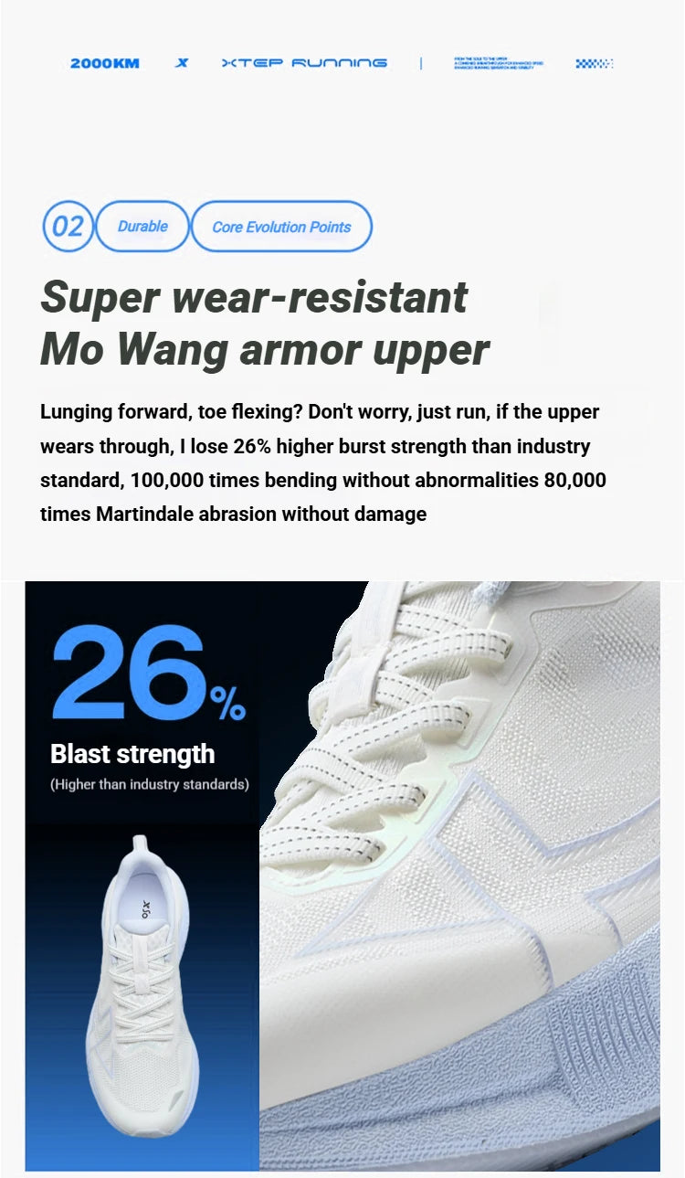 Xtep 2000km 5.0 Running Shoes Women Resistant Durable Combat Wear Resistant Lightweight Sneakers New Arrival 874118110024