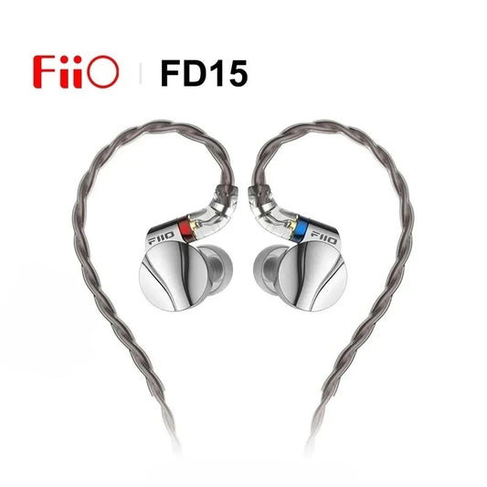 FiiO FD15 Hi-Res Dynamic Driver In-Ear Earphones, 13.8mm DLC Wired HiFi Earbuds with Magnalium Driver, MMCX Detachable Cable, Audiophile In-Ear Monitors