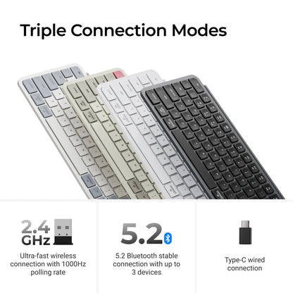 Keychron B6 Pro ISO Layout Ultra-Slim Wireless Keyboard Full Size Portable Lightweight 2.4GHz & Bluetooth Connections