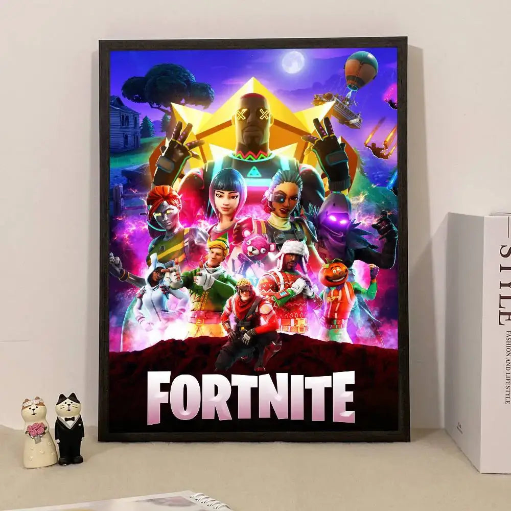 Game F-Fortnite Poster Surprise Home Decoration Picture Wall Art for Study Living Room Decor