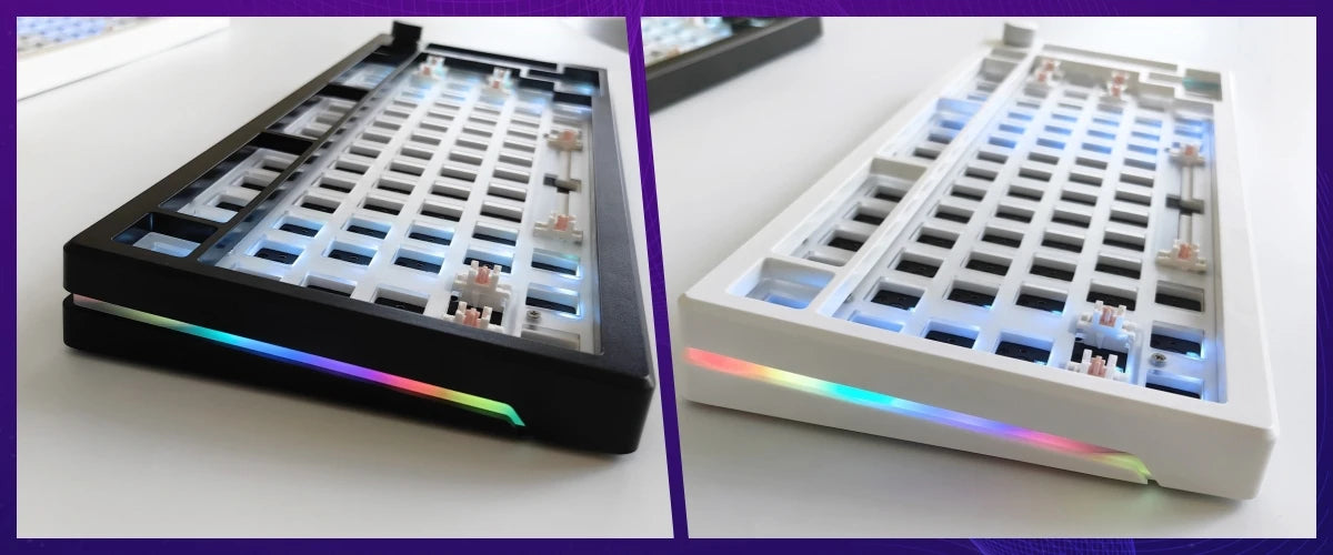 MAIMOOO KX75 75% Keyboard Kit Hotswap Transparent Full RGB Backlit 2.4GHz/ Bluetooth Macro Custom DIY Mechanical Keyboard