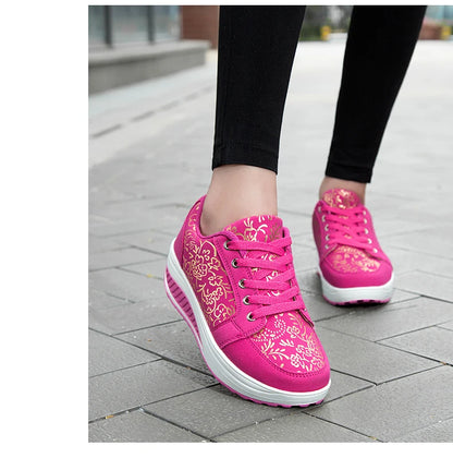 Læder-casualsneakers til kvinder, moderigtige og komfortable platform-vandresko, kilehæl-mokkasiner, åndbare loafers, Zapatos De Mujer