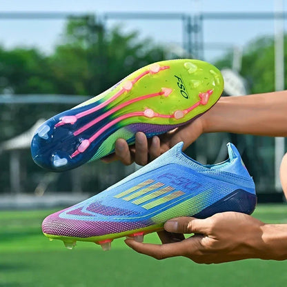 Nouvelles chaussures de football pour hommes, crampons de sport d'extérieur pour garçons et adultes, bottes de football d'entraînement respirantes, antidérapantes, à crampons longs, confortables