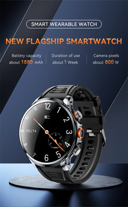8GB+128GB RAM 5G/4G Smart Watch 1.95 inch AMOLED 1880mah Battery 500W Camera GPS WIFI Google APP Download Smartwatch Android 9.0