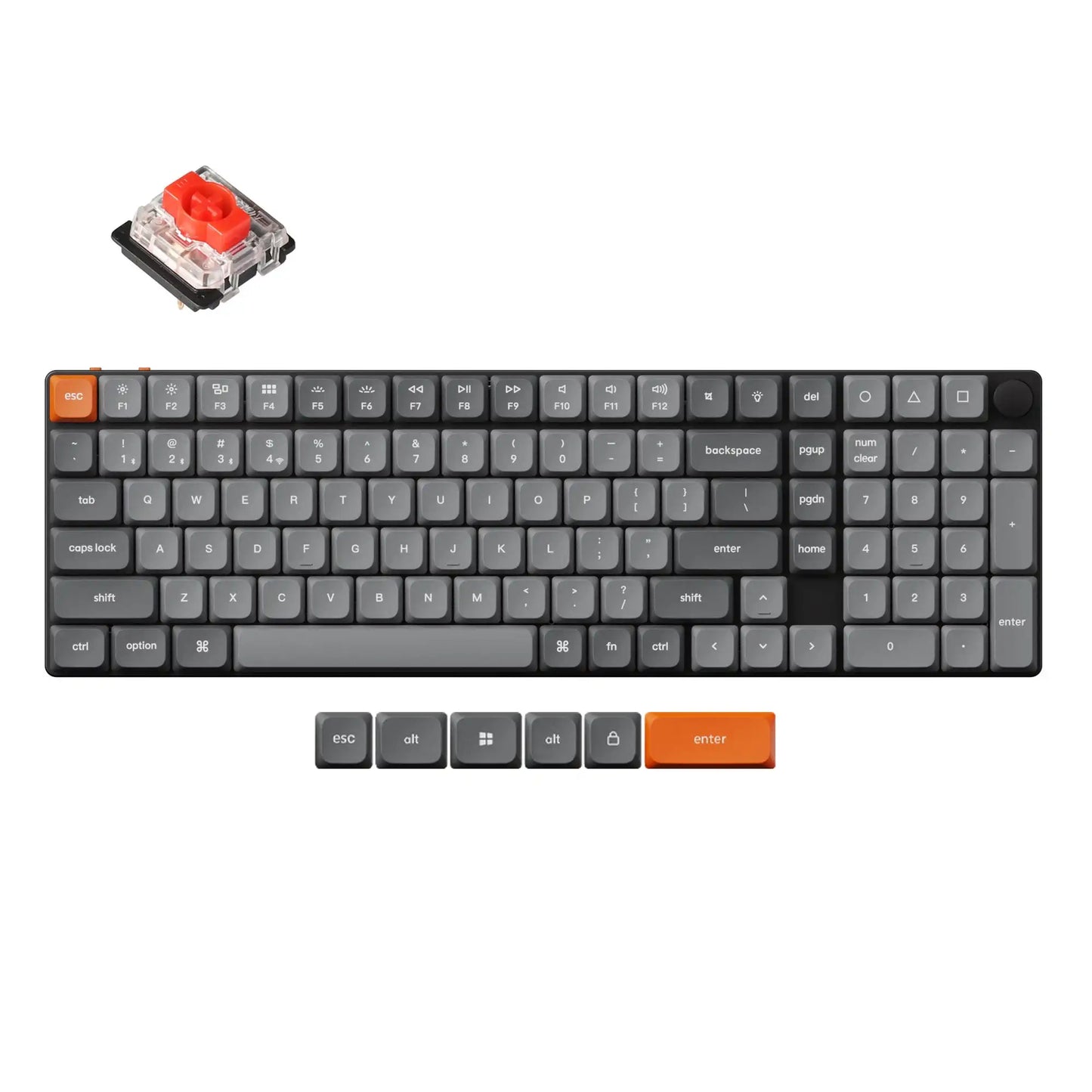 Keychron K17 Max QMK Wireless Ultra-Slim Mechanical Keyboard 96% Layout Gateron Switch LSA PBT Keycap
