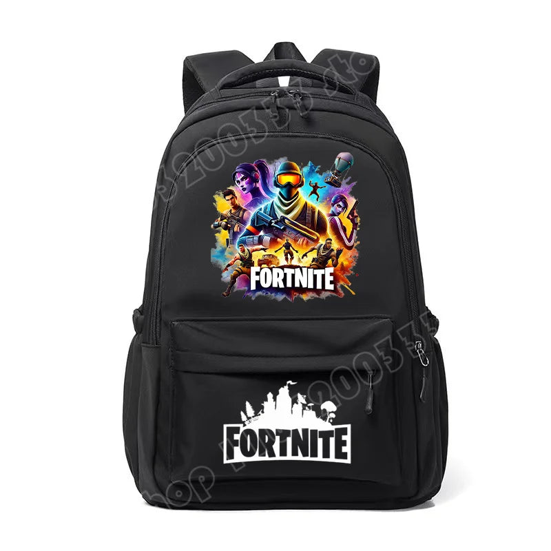 Fortnite-Kinderrucksack, tragbar, mit großem Fassungsvermögen, Schulranzen für Schüler, Schultertasche mit Cartoon-Print, Schulzubehör für Jungen, Geschenk
