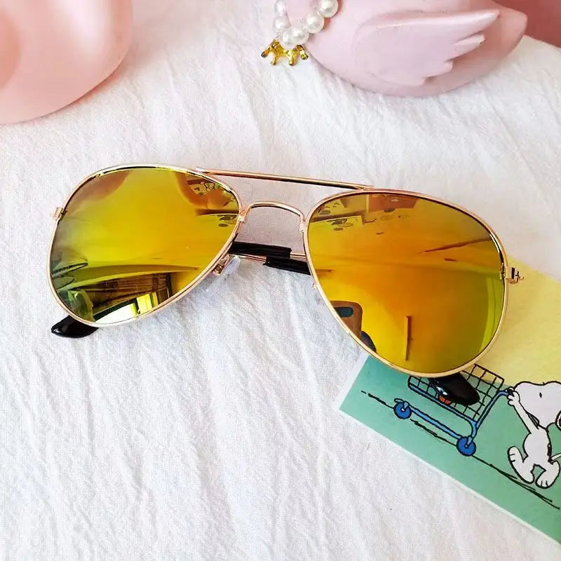 Classic Pilot Children Sunglasses UV400 Metal Vintage Driving Sun Glasses Outdoor Cute Girl Boy Fashion Summer UV Kids Eyewear