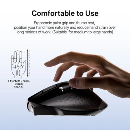 Rapoo New MT710L kabellose, wiederaufladbare Multi-Mode-Bluetooth-Maus, ergonomisch, 4000 DPI, unterstützt bis zu 4 Geräte, Büromaus