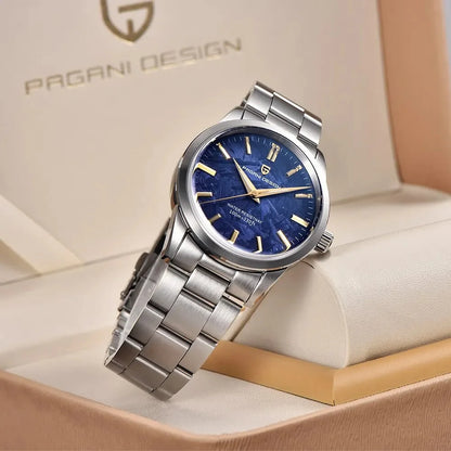 PAGANI DESIGN 40MM Meteorit-Zifferblatt Herren-Quarzuhr Luxus Business Saphir 316L Edelstahl 100M wasserdichte Uhr für Herren