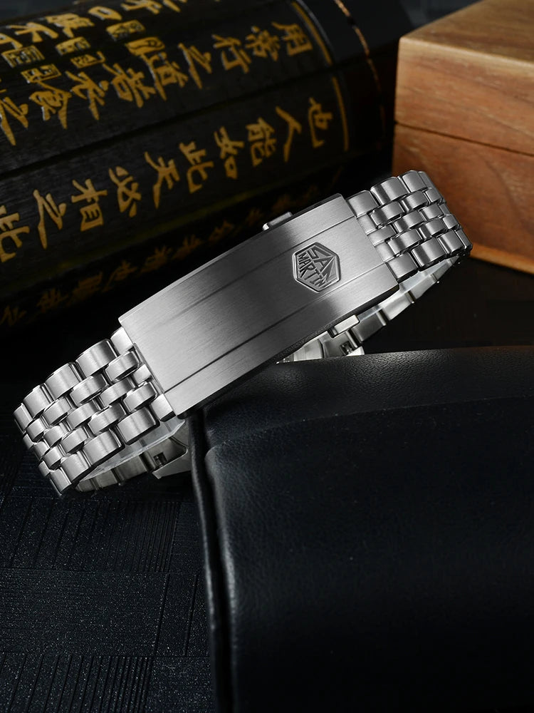 San Martin 39mm Enamel Sunray JianZhan Dial Men GADA Watch 90S5 Automatic BGW-X1 10Bar Sapphire 5-Link Bracelet SN0144CG
