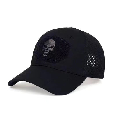 2024 New Summer Camouflage Skull Baseball Mesh Cap Adjustable Airsoft Outdoor Tactical Hiking Casquette Hats For Men Women