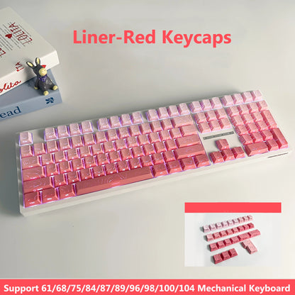 Topographic 4.0 Side Printed Keycaps Cherry Profile Double Shot PBT Keycaps for MX Switch Mechanical Keyboard with ISO Enter Shine Through Keycaps