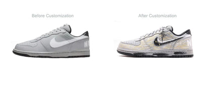 Custom Sneakers Nike Dunk Trendy Versatile Campus Style Minimal Vibe Classic Low Top Shock Absorbing Supportive for Men