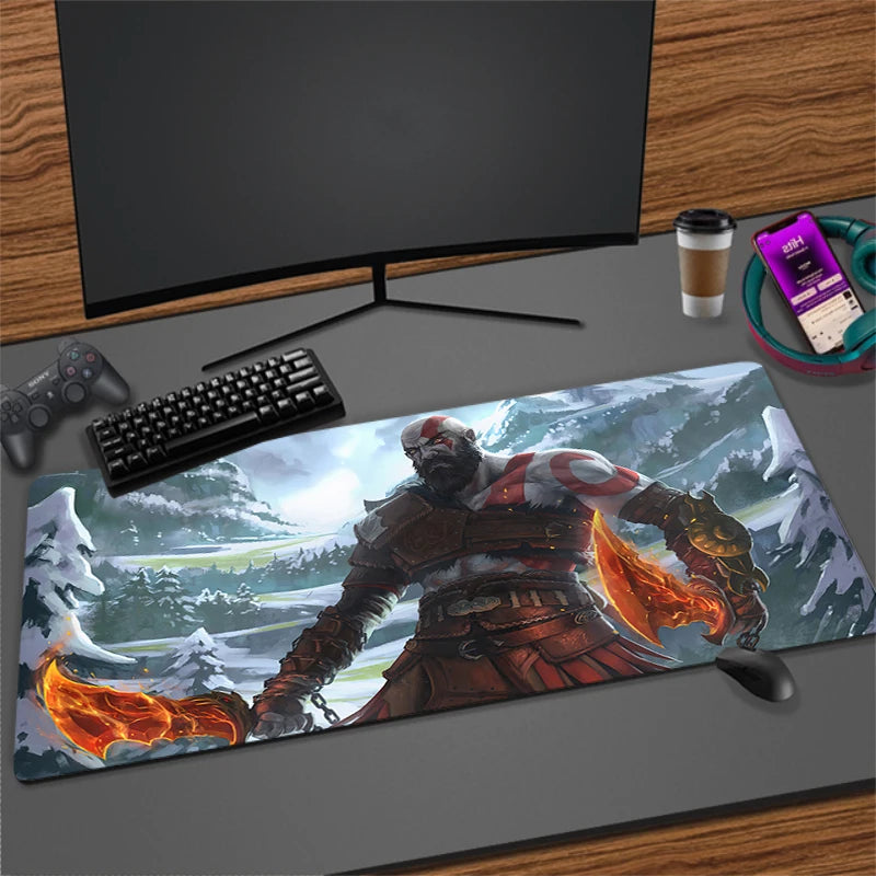 Xxl Mouse Pad God of War Gaming Accessories Keyboard Computer Desk Mat Game Big Carpet 90x40 Large Gamer Cabinet Table Mousepad