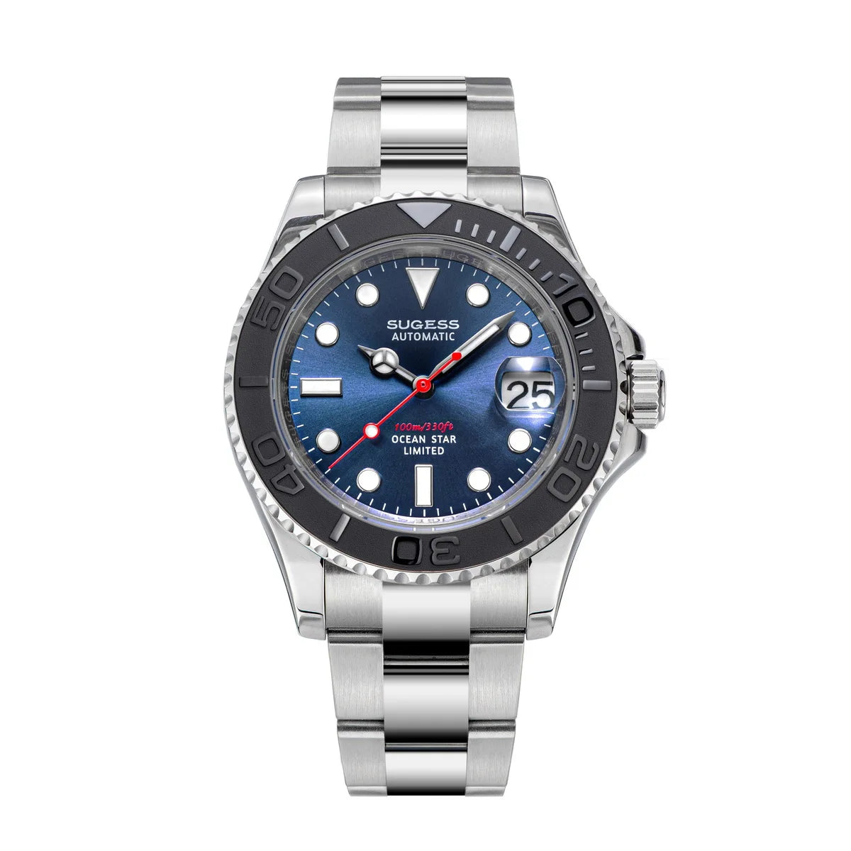 Sugess New Diving Men's Watch Automatic Mechanical Wristwatches 10Bar NH35A Movement Sapphire Luminous Ceramic Bezel S450-2 2025