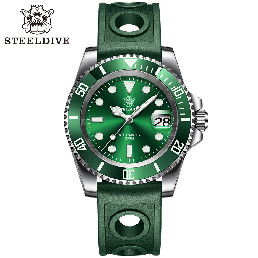 Steeldive Brand Watch SD1953 Water Ghost Diver Watch Men 300M Waterproof Sapphire Glass BGW9 Luminous NH35 Automatic Dive Watch
