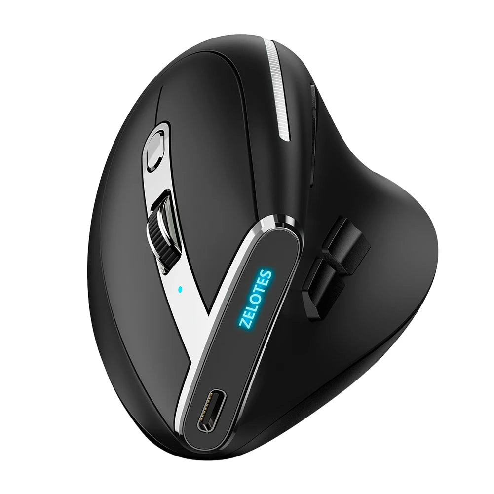 Mouse vertical ergonomic F-36 2.4G+BT1+BT2 wireless pentru mâna dreaptă și stângă, mouse gaming optic USB pentru computer și laptop