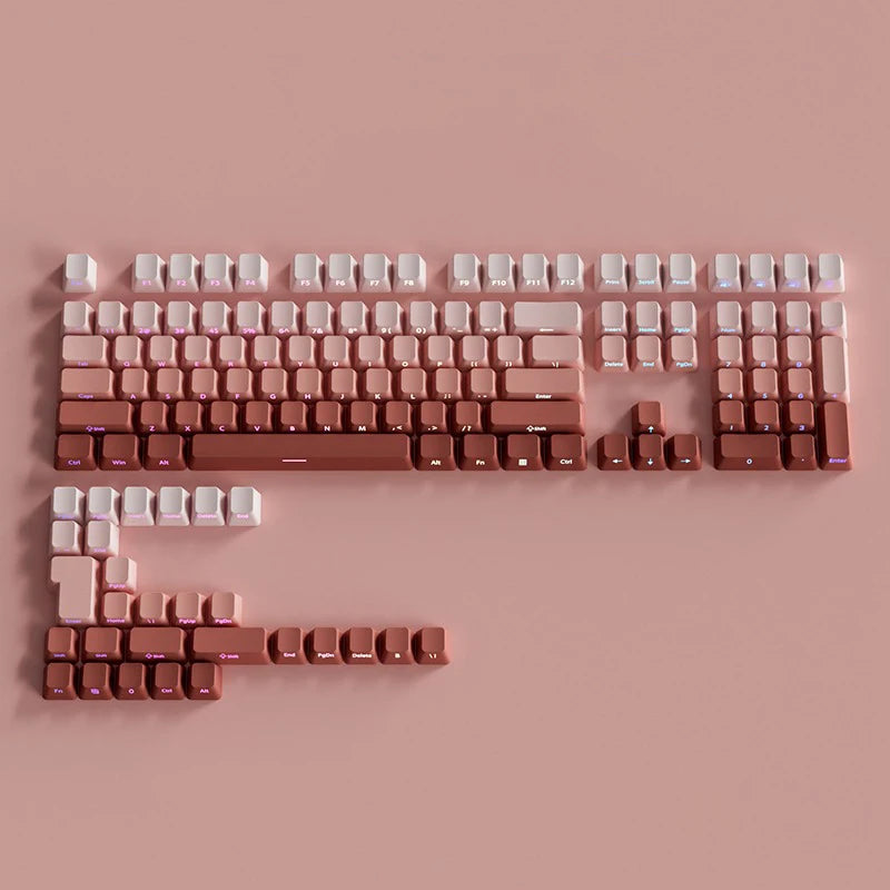 OEM Profile Gradient Side Printed Shine Through Keycaps PBT Double Shot Keycap For Mechanical Gamer Keyboard Black Gray Key Caps
