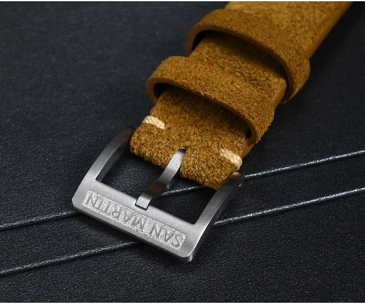 Relógio Automático Masculino San Martin 39.5mm Edição Limitada com Mostrador Full Lume NH34 GMT 6H Data 10Bar Luxo Kol Saati SN0116W