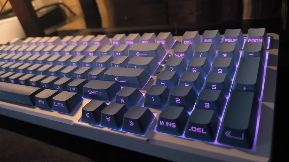 OEM Profile Gradient Side Printed Shine Through Keycaps PBT Double Shot Keycap For Mechanical Gamer Keyboard Black Gray Key Caps