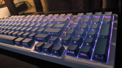 OEM Profile Gradient Side Printed Shine Through Keycaps PBT Double Shot Keycap For Mechanical Gamer Keyboard Black Gray Key Caps