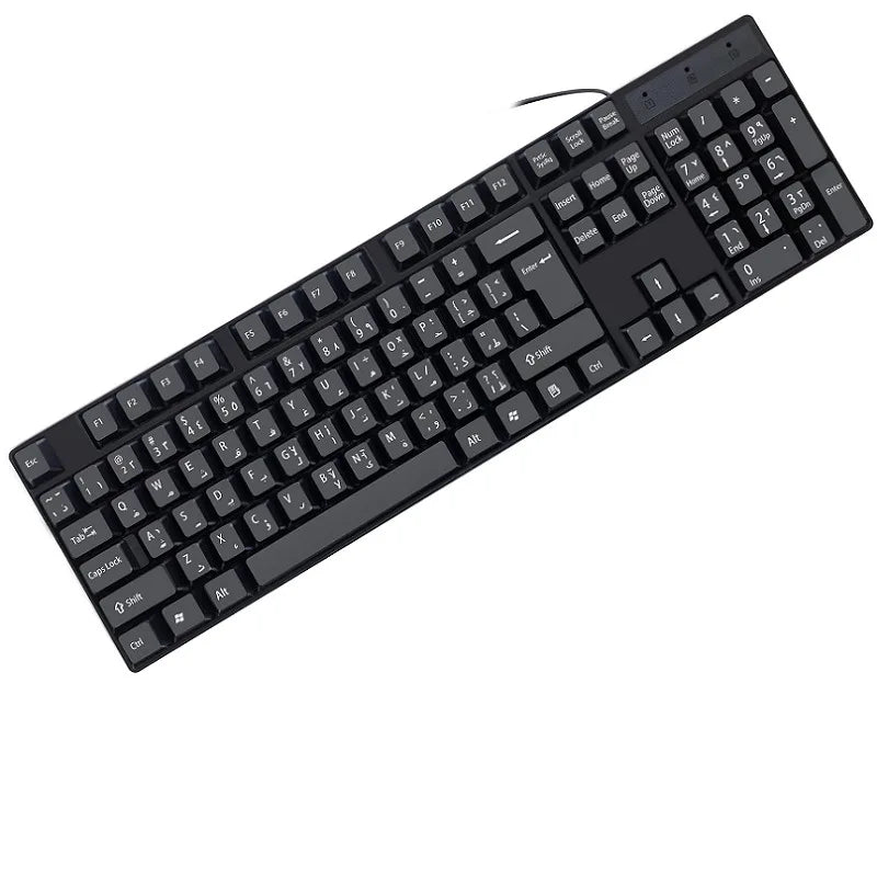 Spanish French Russian Arabic Letter Keycaps Keyboard Gaming Keyboard USB Wired 104 Keys for Computer