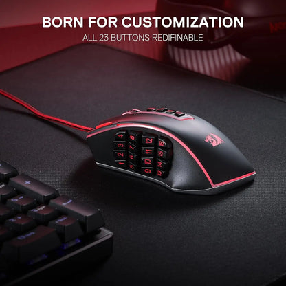 Redragon M990 MMO Gaming Mouse, 32000 DPI Wired RGB Gaming Mouse with 23 Programmable Buttons, High Precision MMO Gaming Mouse for PC