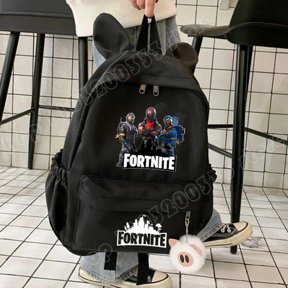 Neuer Fortnite-Cartoon-Rucksack für Jungen und Mädchen, lässige Schultasche mit großem Fassungsvermögen, Studententasche mit Hasenohren, Reiserucksack, Schreibwaren-Geschenk