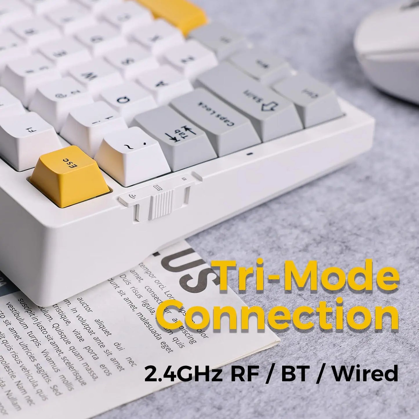 MCHOSE G75 Pro Wireless Mechanical Keyboard 75% Layout Gasket Mounted 5 Layers Dampening RGB Backlit Tri-Mode Hot Swappable