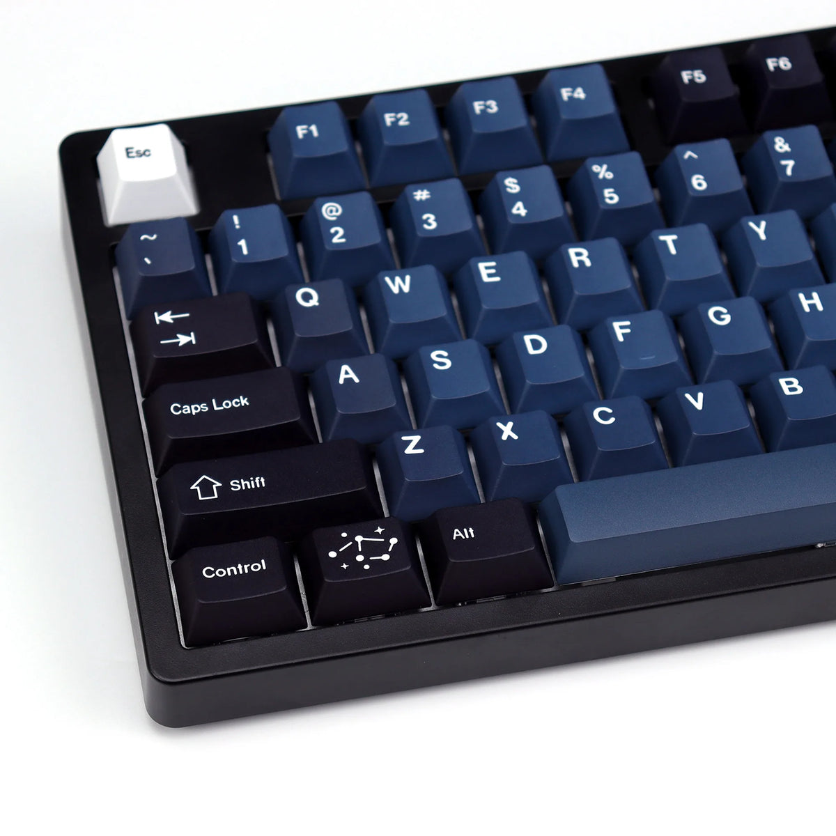 „KBDiy Clone GMK Galaxy“ PBT retro klavišų dangteliai, skirti „Aula 60“ mechaninei klaviatūrai, žaidėjams, su atskirtu tarpo klavišu, „Cherry“ profilio „Alice“ klavišų dangteliai