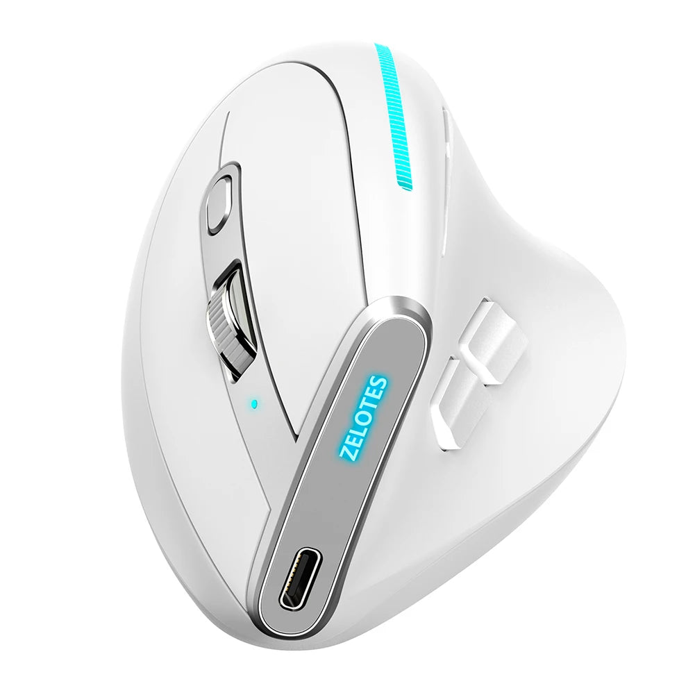 Mouse vertical ergonomic F-36 2.4G+BT1+BT2 wireless pentru mâna dreaptă și stângă, mouse gaming optic USB pentru computer și laptop