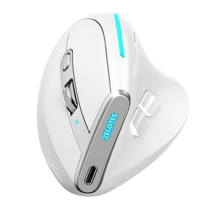 Mouse vertical ergonomic F-36 2.4G+BT1+BT2 wireless pentru mâna dreaptă și stângă, mouse gaming optic USB pentru computer și laptop