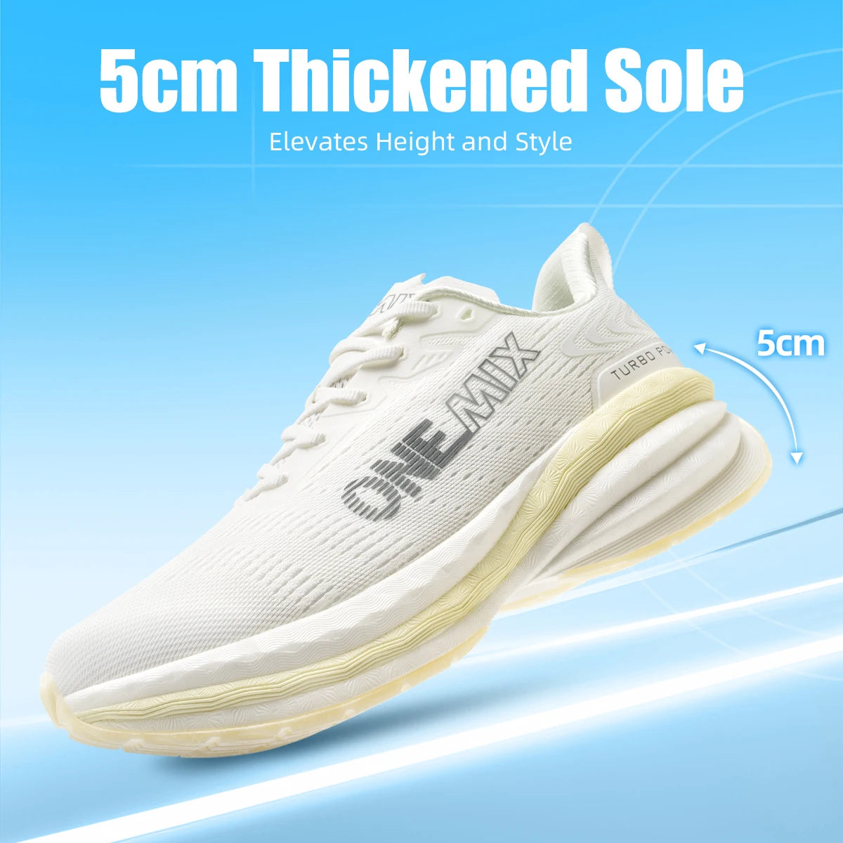 ONEMIX Men's Running Shoes Air Cushion Sneakers Breathable Mesh Outdoor Athletic Height Increase Walking Shoes Size EU 35-47