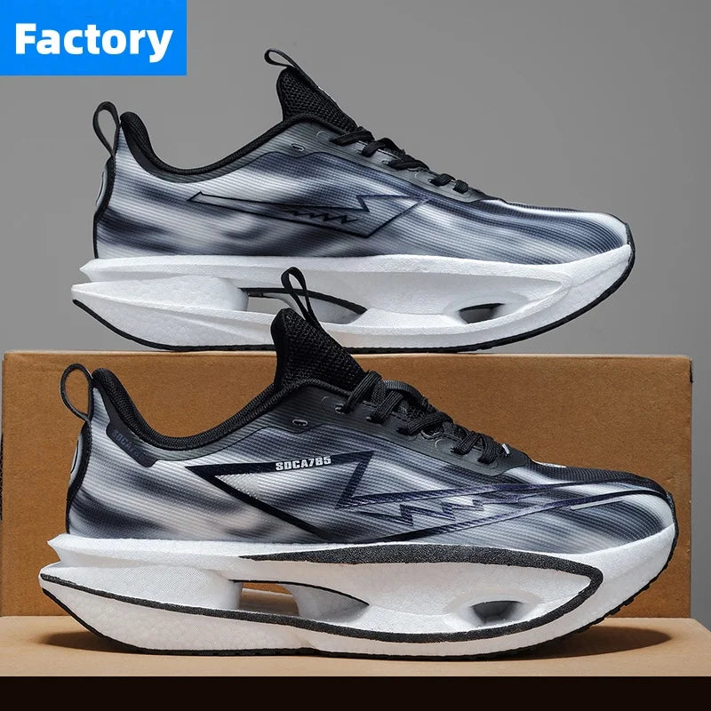 Løbesko til maraton, specialudgave til mænd, sportssko med kulfiberplade, åndbare, ultralette, komfortable, atletiske, støddæmpende, stabile sneakers til kvinder